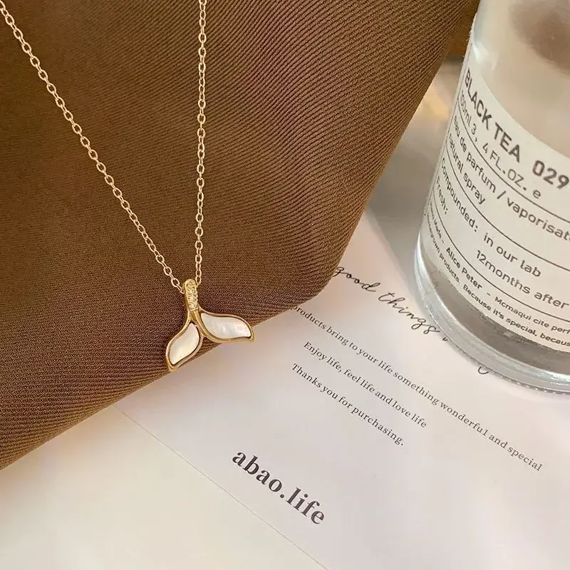 New Fashion Seashells Mermaid Tail Pendant Charms Chain Necklaces for Women Fashion Jewelry Party Gifts