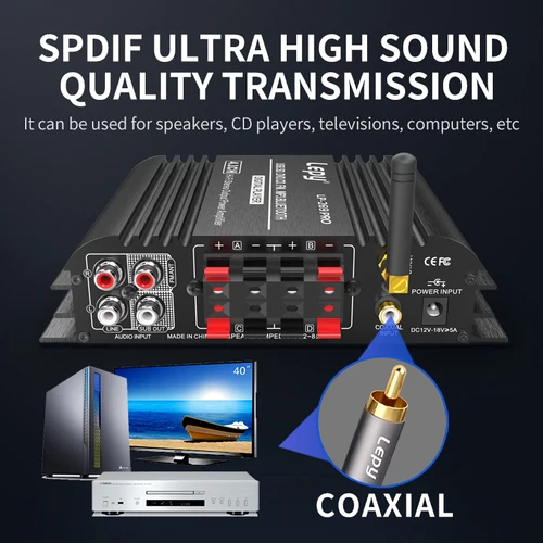 LEPY LP-269PRO 4.1 채널 앰프 블루투스 5.0 동축 USB SD FM 기능 서브 우퍼 출력 홈 시어터 증폭기 2