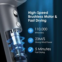High Speed Hair Dryer ABIR SU9,360° Rotating Magnetic Nozzle,200mil Negative Ions,Low Noise,Blow Dryer 1600W Quick dry for Home 3