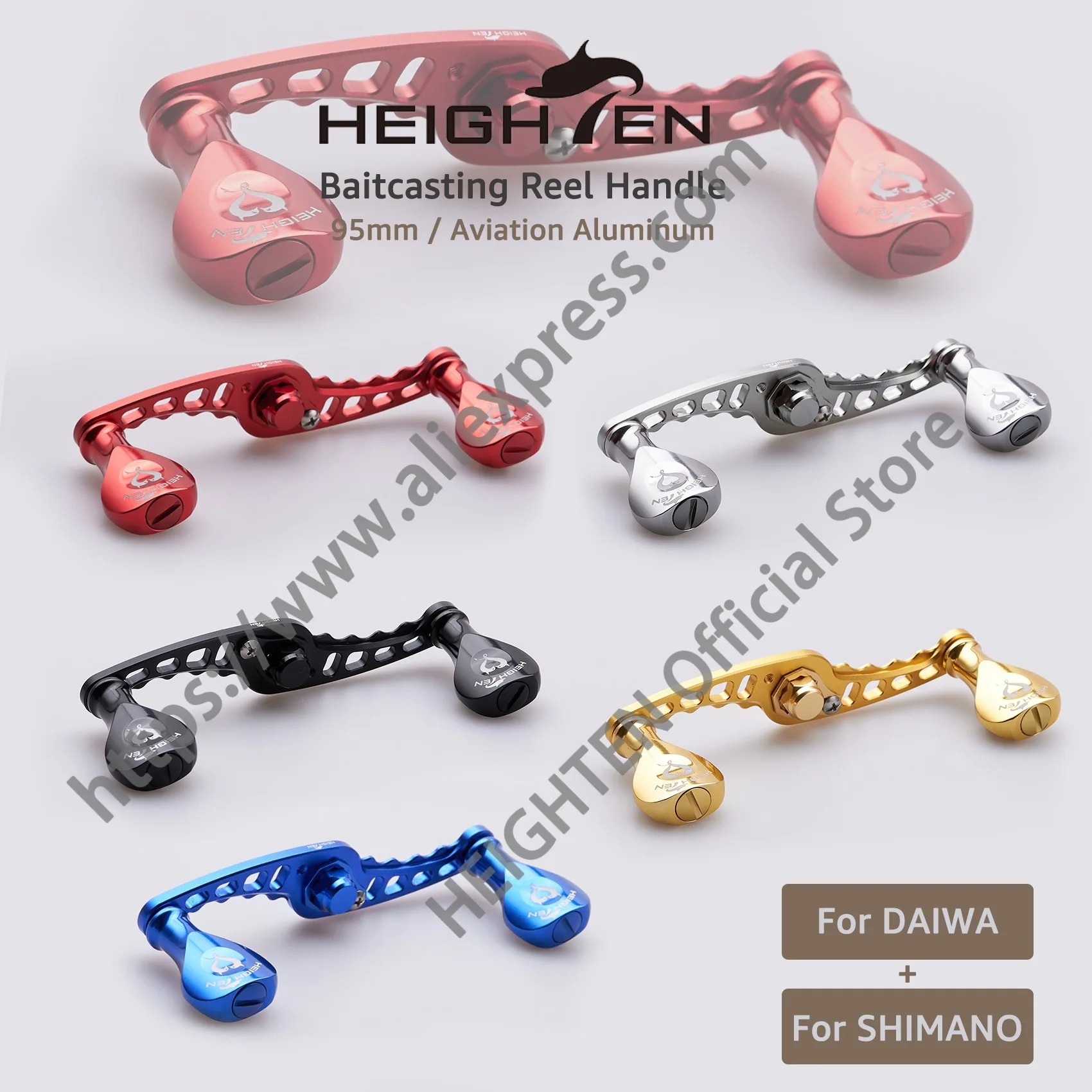 HEIGHTEN Carbon Reel Handle 95mm for Shimano Daiwa Baitcasting