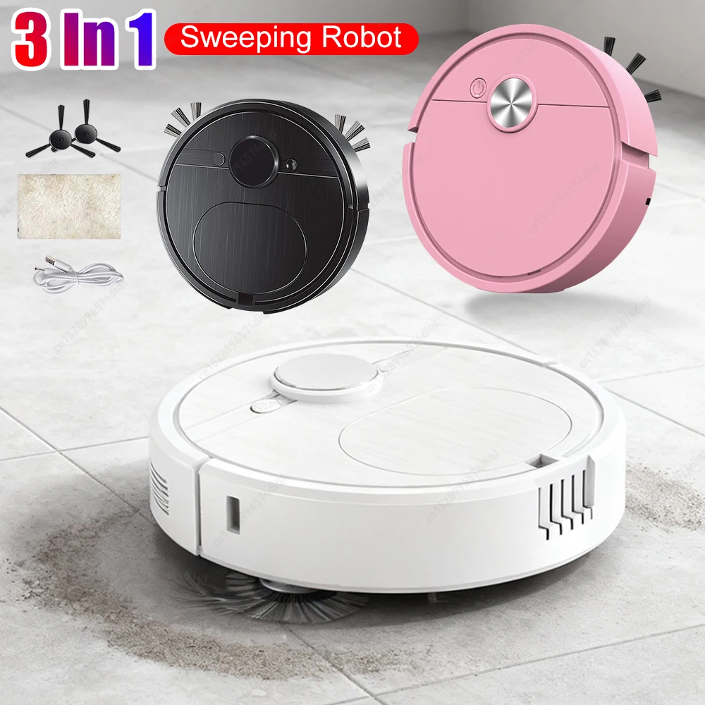 3 in 1 Robot Vacuum Rechargeable Vacuum Mop Robot Strong Suction Compact Cleaning Machine for Pet Hair Stubborn Dirt 1