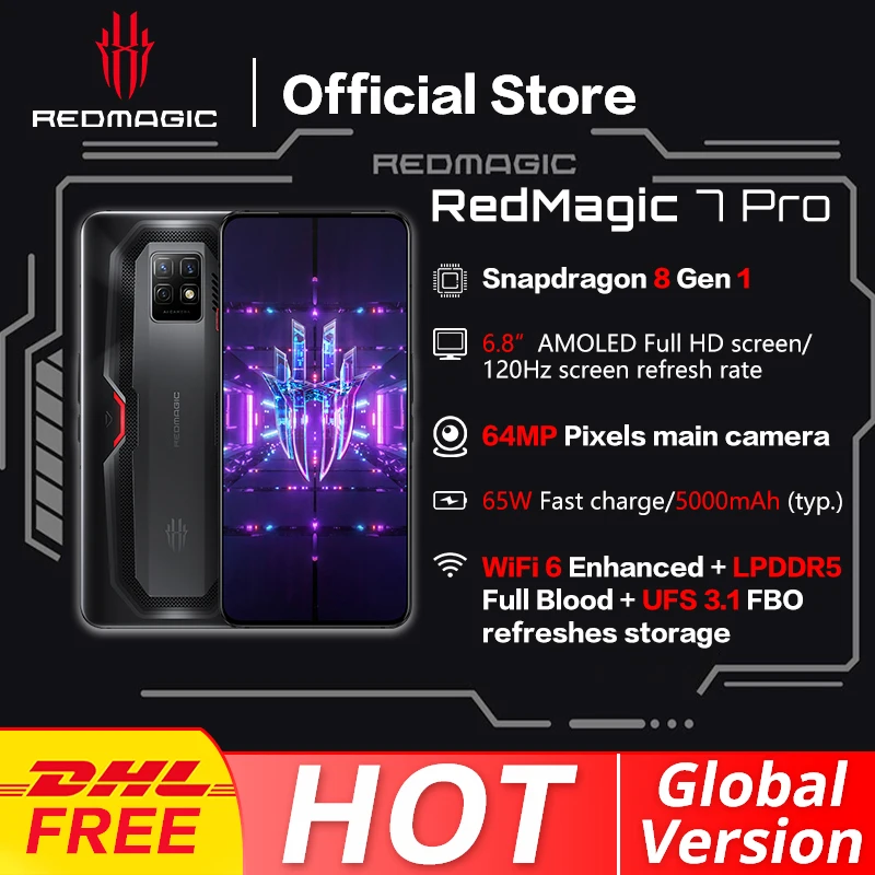 Nubia RedMagic 8 Pro 5G Global Version Gaming Phone Snapdragon 8 Gen 2  Smartphone 65W GaN