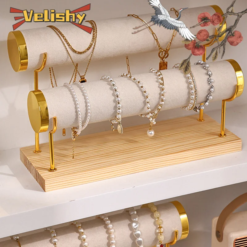 1/2/3-Layer Jewelry Display Stand Wooden Jewelry Bracelet Watch Display Holder for Women Men watch display stand