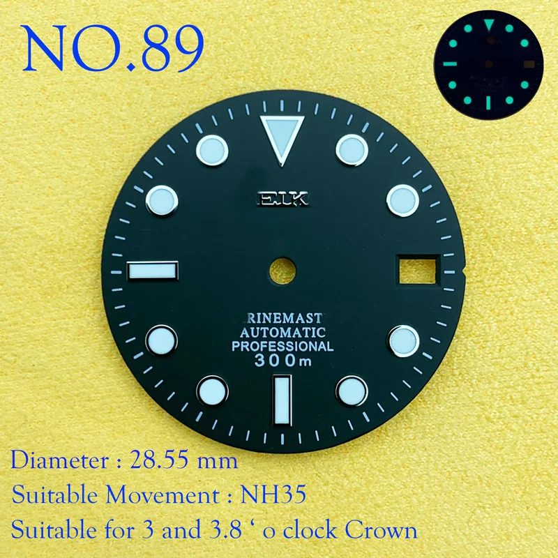 

NH35 New Modified Watch Literal C3 Luminous Dial Watch Dial SKX007 Small Millimeter 28.5mm Abalone NH35 Universal NO.89