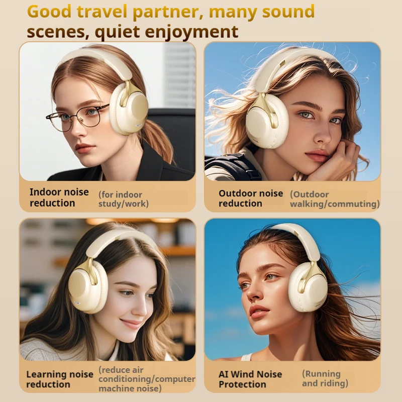 Premium Bluetooth Noise-Cancelling Wireless Headphones with 100H Playtime & 360° Surround Sound