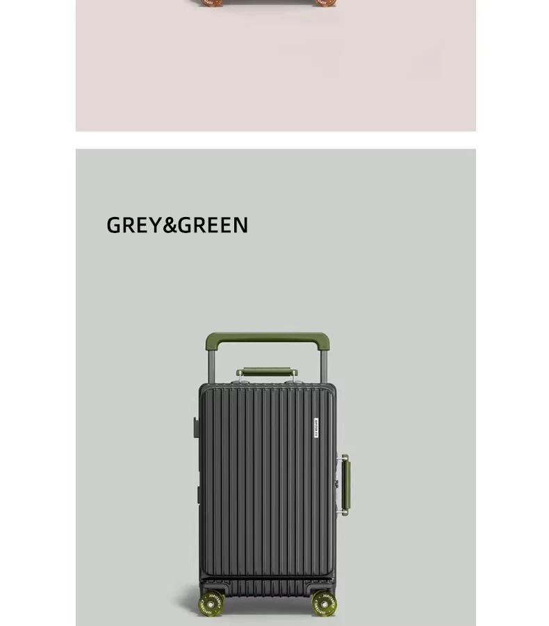 MUXING Breites Trolley-Gepäck mit Frontöffnung, multifunktional, für Damen, 20 Zoll, klein, leicht, Boardingbox, 24 Zoll Herrenkoffer – Detail 7