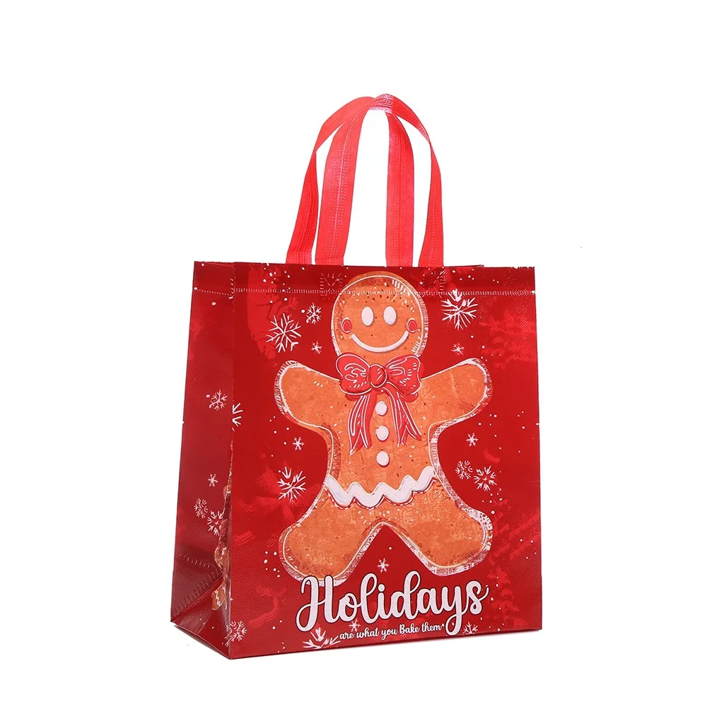 Large Christmas Gift Bags 6 Pack - Reusable Non-Woven Christmas Gift Bags with Handles for Holiday Xmas Party Gifts Wrapping