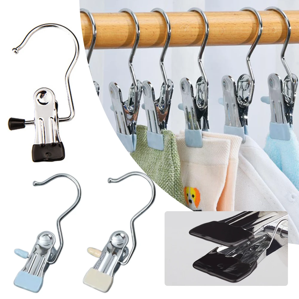 Perchas para de piezas, Clip para calcetines, botas antideslizantes, bufandas, pantalones, toallero, revestimiento de goma suave, organizador portátil para armario, 10 unidades| | - AliExpress