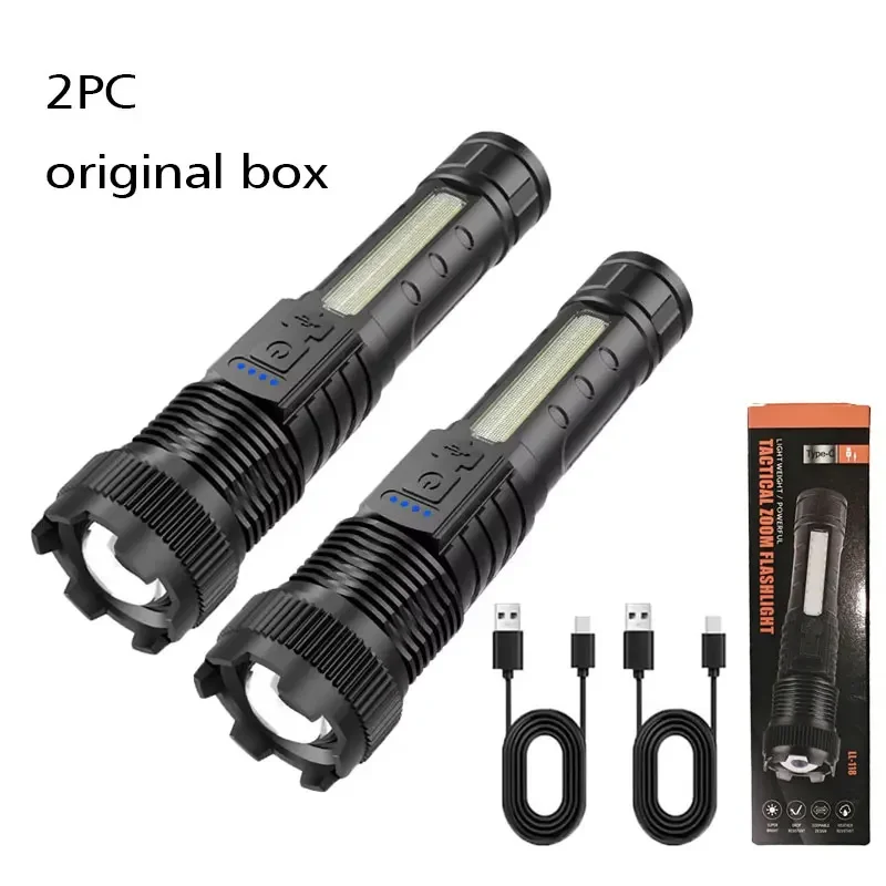 مصباح يدوي فائق السطوع وبطارية مدمجة ومصابيح LED ق...