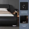Queen Size Bed Frame with Ergonomic & Adjustable Headboard, Low Profile Modern Upholstered Platform Sleigh Design 4