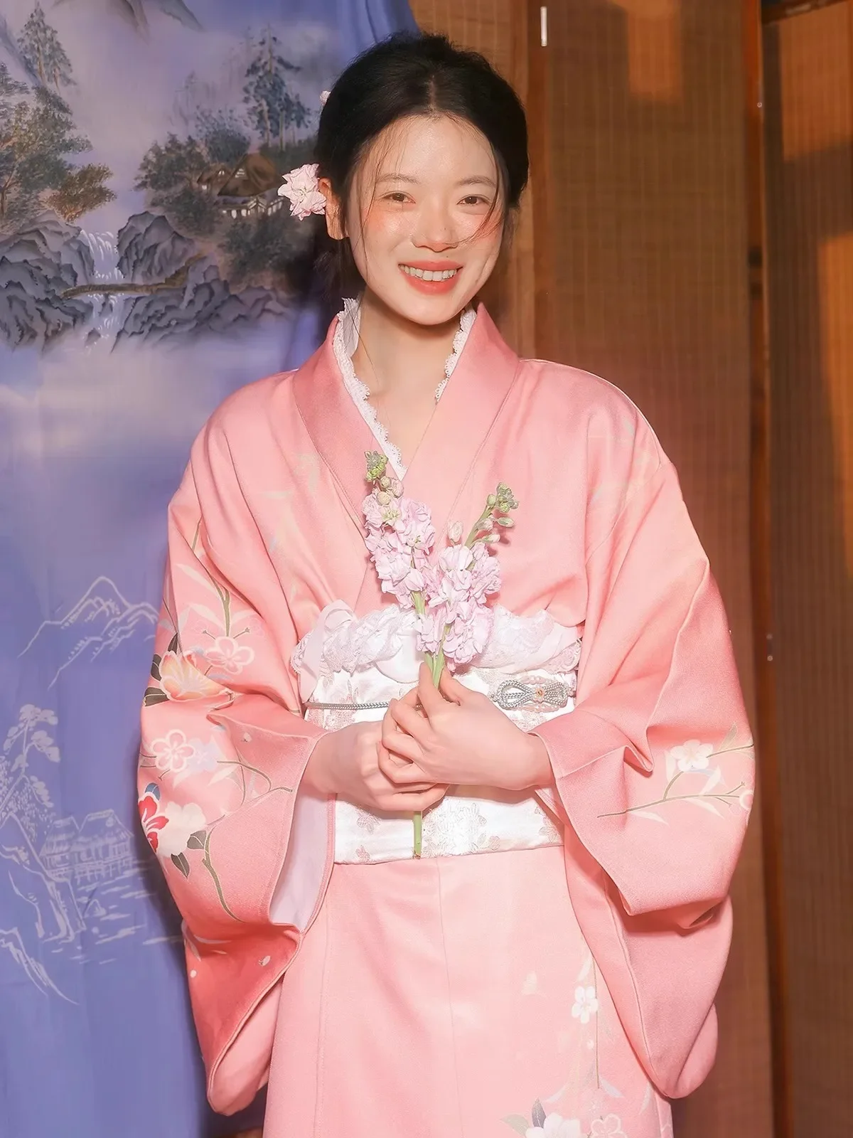 Japan Style Women Traditional Kimono Floral Prints Formal Yukata Robe Travelling Photography Dress Cosplay Costume - Image 2