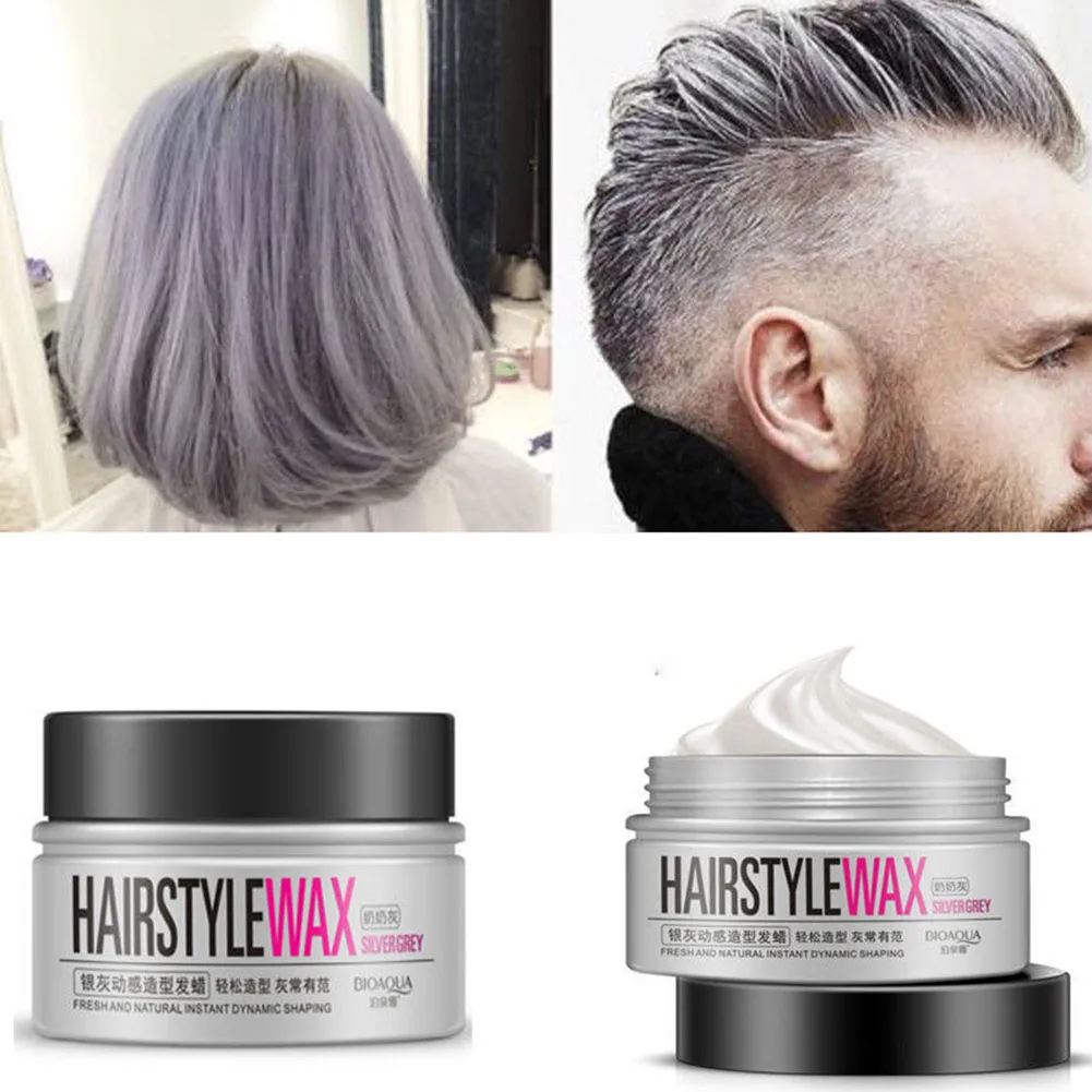 

Sdotter Fashion Temporary hair color wax men diy mud One-time Molding Paste Dye cream hair gel for hair coloring styling silver