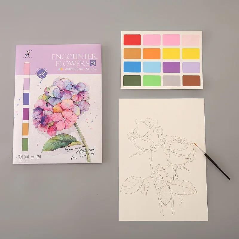 Portable Kids Watercolor Painting Book Gouache Graffiti Coloring Books Drawing Paper Educational Toys for Children Xmas Gifts JL 5