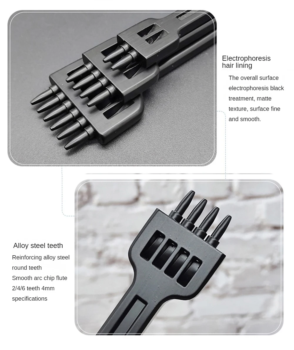 Description Picture 6 of item4/5/6mm Leather Black Round Hole Row Punch Tool Leather Punch Tool Sewing Carving Work Saddle Set пробойники для кожи