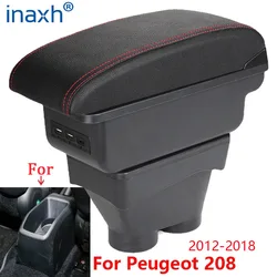 For Peugeot 208 Armrest Box Storage box Car accessories Retrofit parts Interior details Auto Holder Ashtray 2012-2018