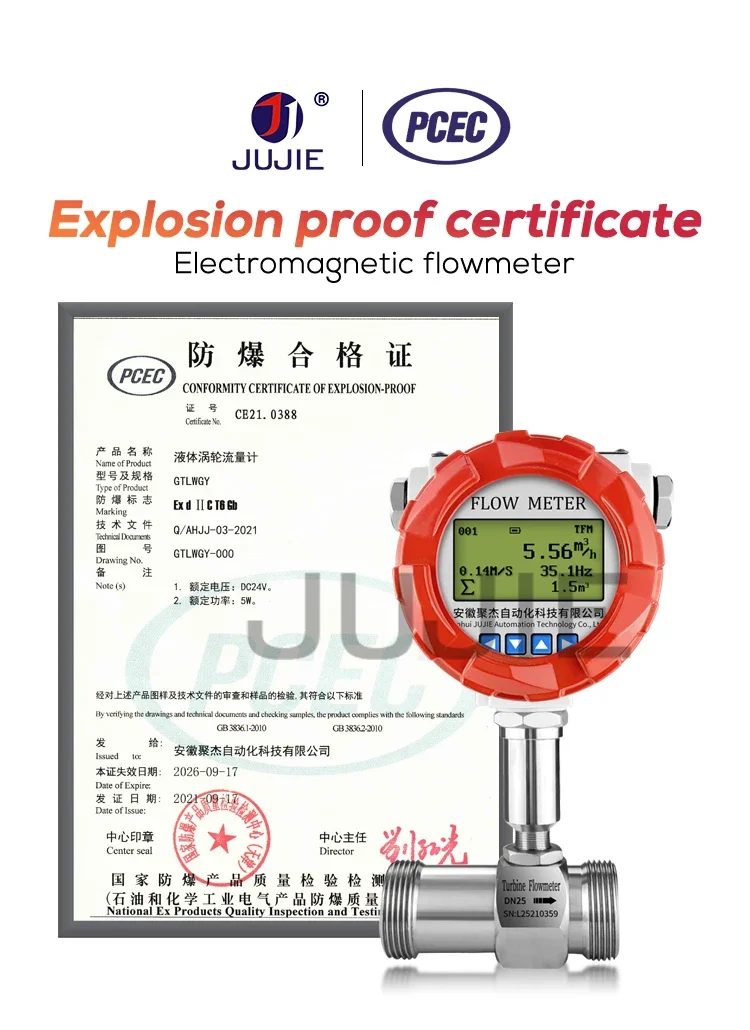 Industry Digital Fuel Flowmeter Pulse 4-20mA RS485 Output Thread Connection Wate