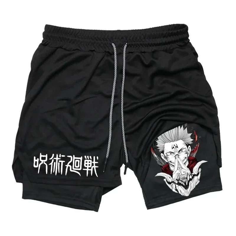 Jujutsu Kaisen Anime Graphic 2 in 1 Compression Shorts for Men Quick Dry Lightweight Gym Performance Shorts Athletic Activewear 5