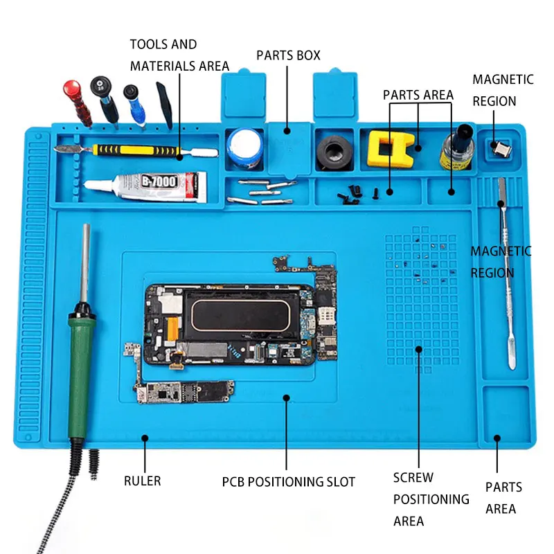 Silicone Pad Desk Platform for Soldering Station Iron Phone PC Repair