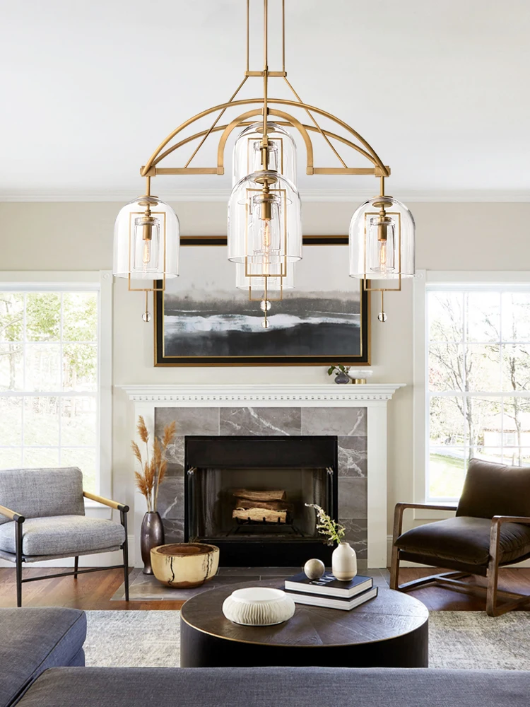 Vintage American Black Brass Chrome E14 Chandelier Lighting Hanging Lamps Suspension Luminaire Lampen For Living Room