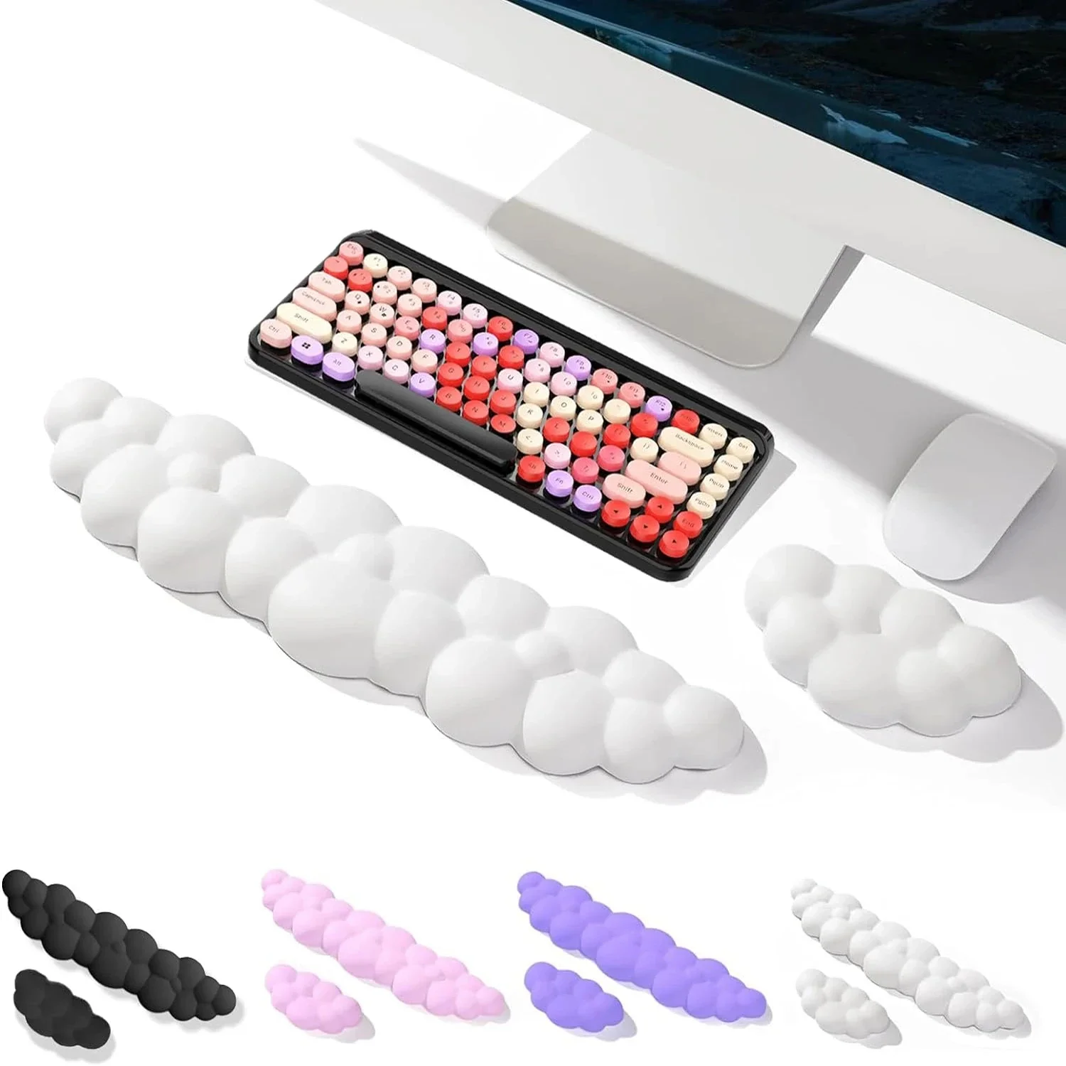 

Soft Keyboard Wrist Rest Cloud Non-Slip Rubber Desk Mat Ergonomic Mouse Pad Office Mouse Carpet Wristband Support Accessories