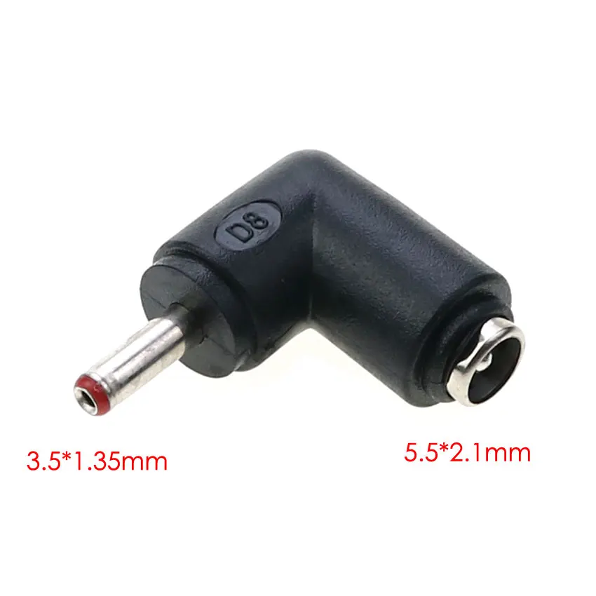 YuXi 5.5*2.1mm 암 잭-3.5*1.35 4.0*1.7 4.8*1.7 5.5*2.5mm 수 플러그 직각 Dc 전원 커넥터 어댑터 노트북