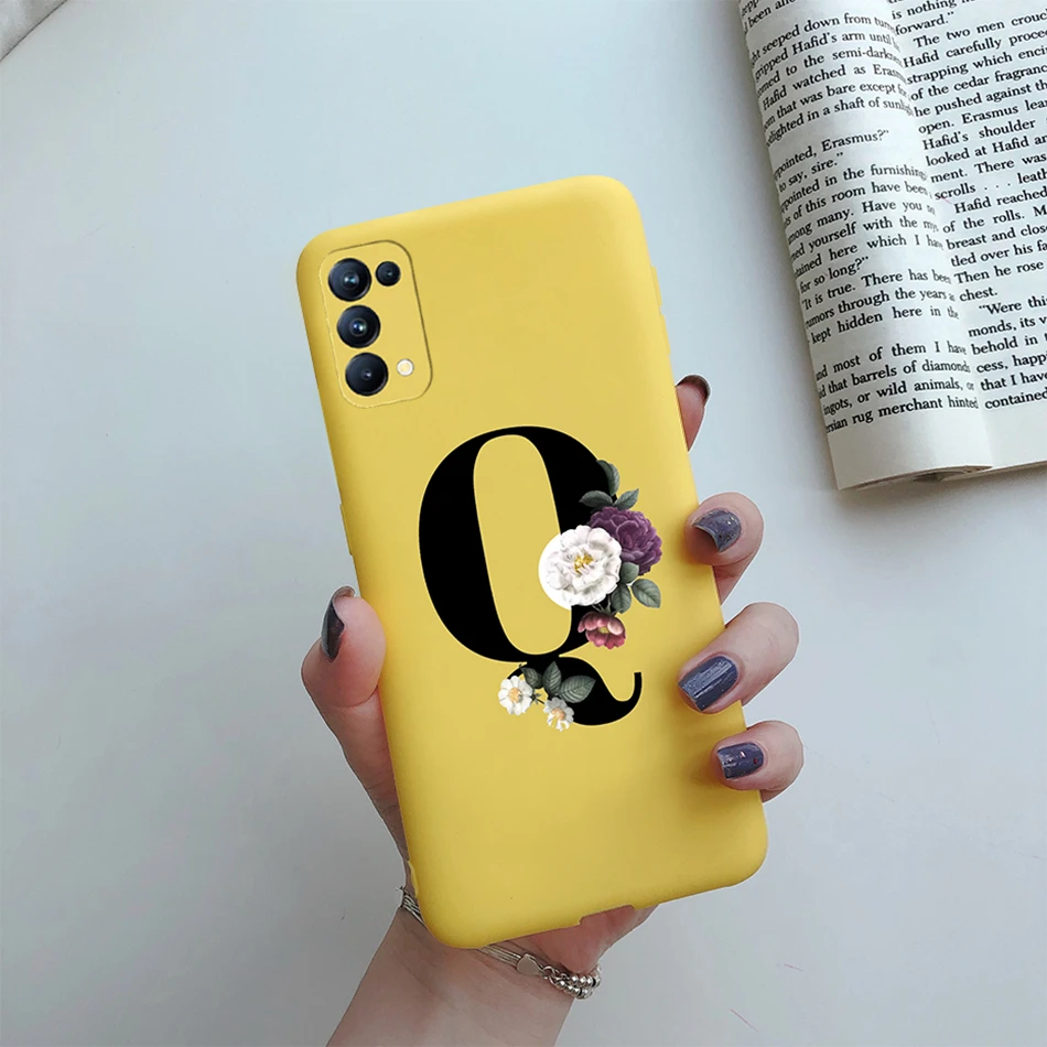 For OPPO Reno5 5G Case Custom Name Gold Letters Silicone Fundas Soft TPU Phone Cover For OPPO Reno 5 Reno5 Pro Find X3 Lite Case