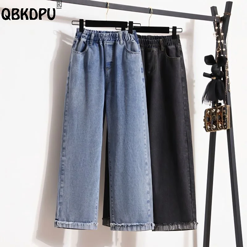 

Oversize 4xl Elastic High Waist Jeans Women Casual Boyfriend Denim Wide Leg Pants 2023 Spring Summer Streetwear Baggy Vaqueros