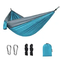 Outdoor Single Camping Hammock, Color Nylon Parachute Fabric, High Strength Portable Hanging Bed 3