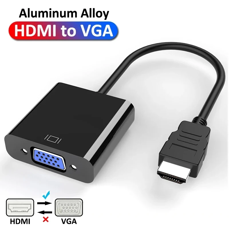 Adattatore Hdmi Full Hd 1080P Adattatore Compatibile Con Hdmi A Vga Convertitore Hdmi Maschio A Vga Femmina Per Laptop Ps4 Tv Box Xbox Tv