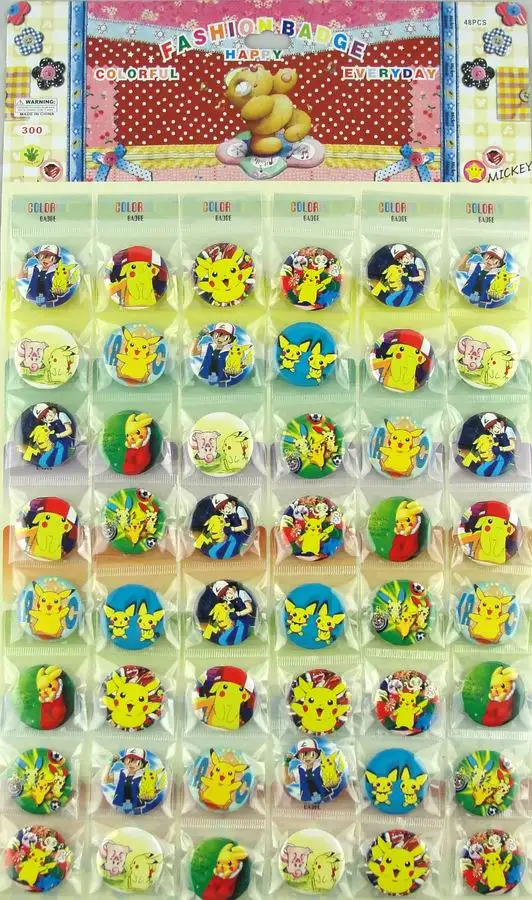 

48 Pcs/Set Kid's Cartoon anime Brooches Pin Badge 30MM 3.0CM 45MM 4.5CM Wholesale