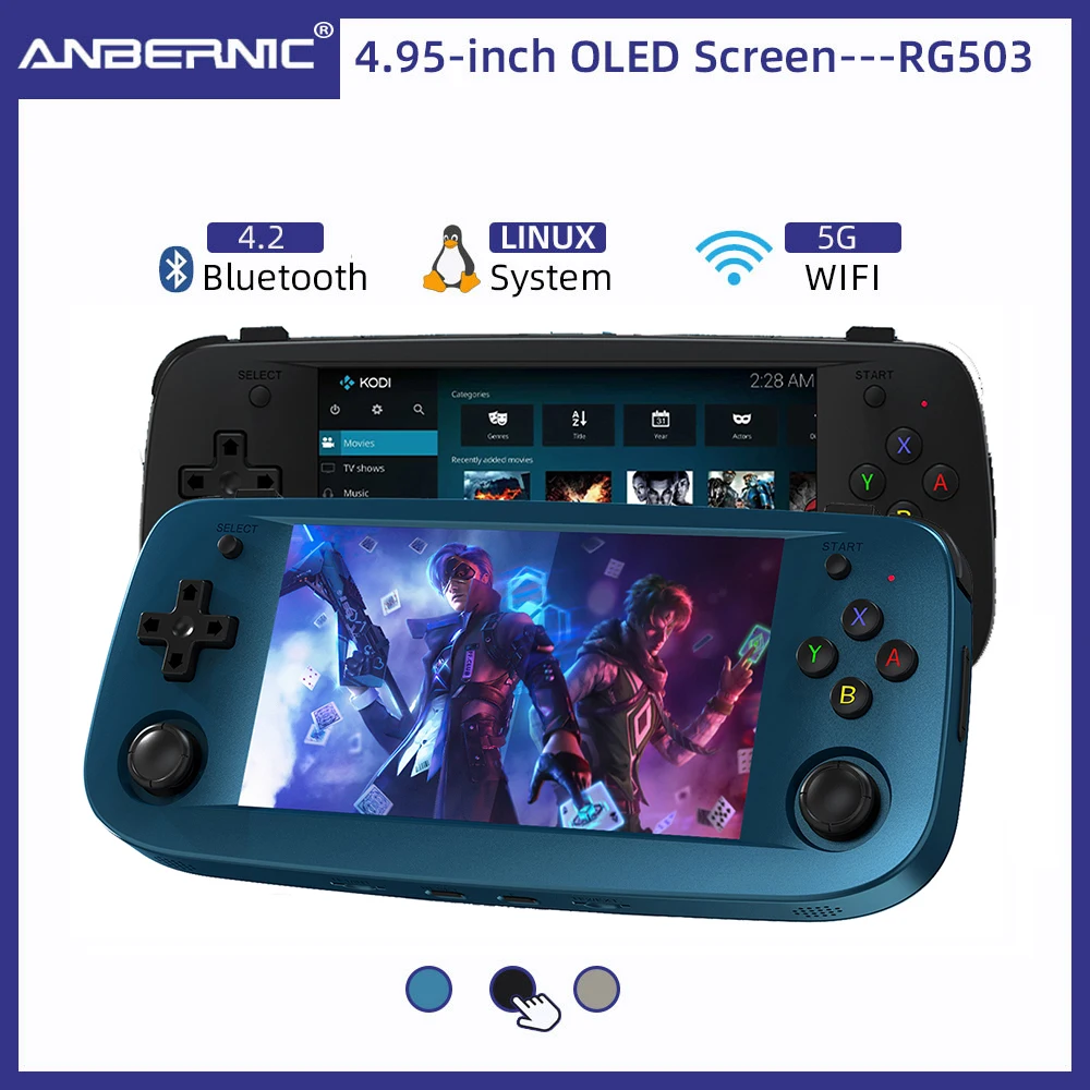 ANBERNIC RG503 console de jogos de código aberto pc streaming handheld PSP  Bluetooth identificador com TV