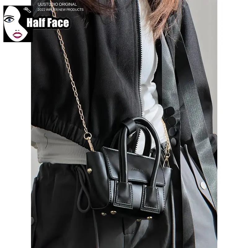Harajuku Y2k Gothic Punk Chain Handle Casual Crossbody Vintage Black Bag