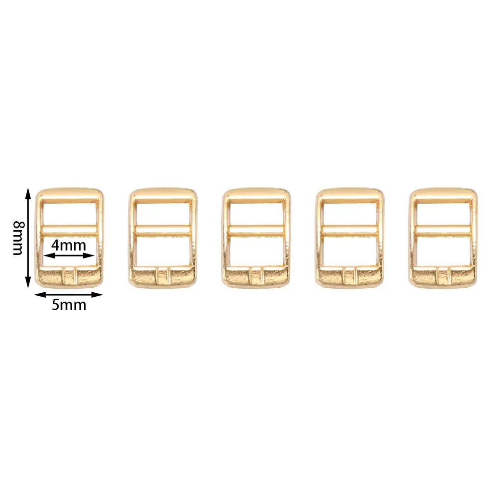20pcs Newest 4mm Mini Ultra-small Tri-glide Belt Buckle Doll Bags Buckles Diy Doll Buttons Shoes Accessories
