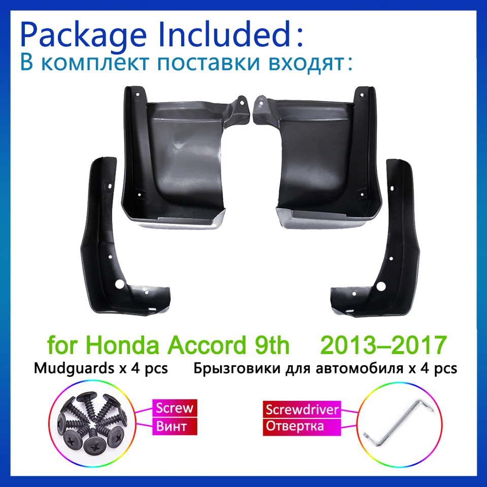 For Honda Accord Sedan Rear Bumper Diffuser 4-Fin Spoiler Splitter Rear Spats