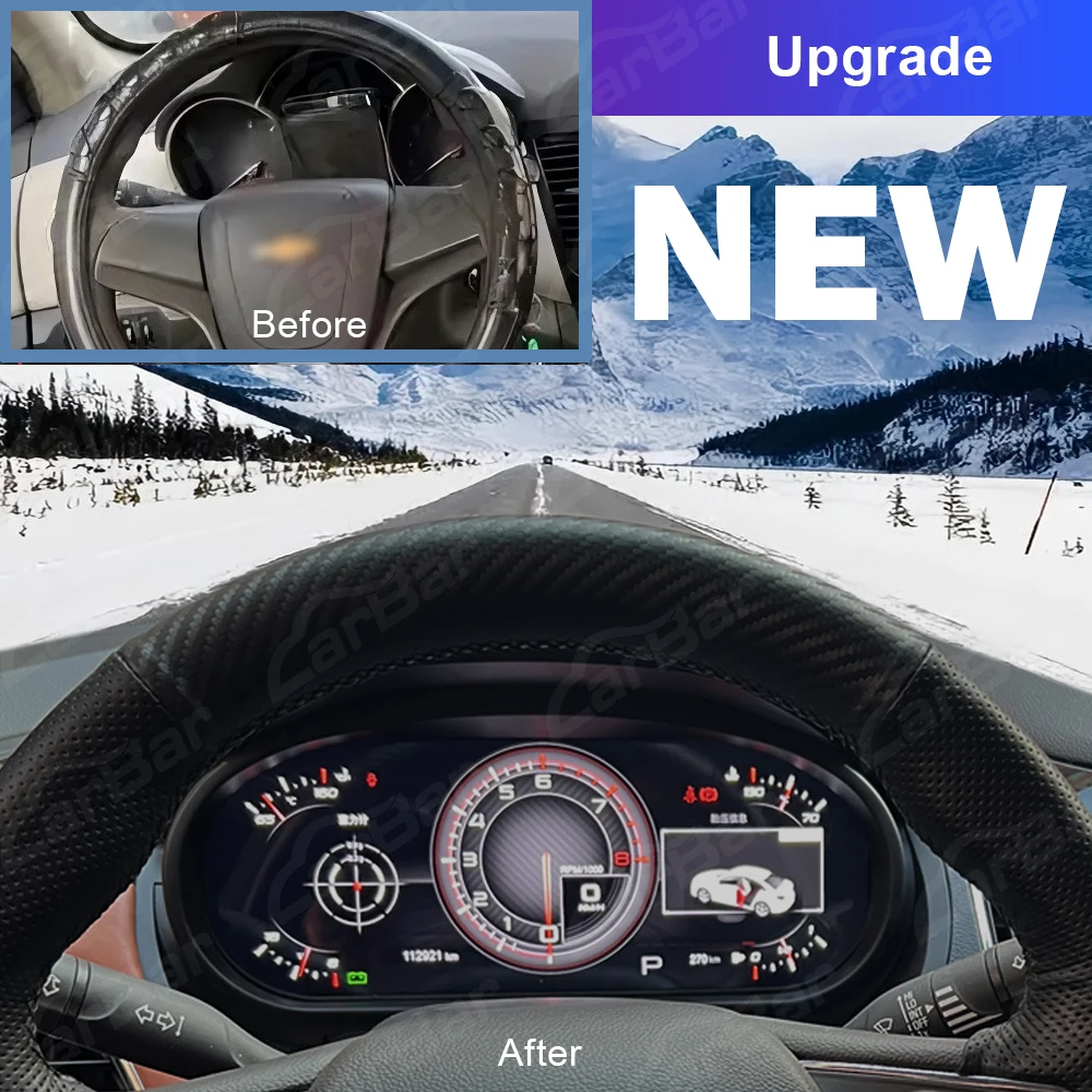 Panel de instrumentos LCD Carbar de 12.3 pulgadas para Chevrolet Cruze 2015-2020, generación Monza, grupo de instrumentos digitales para coche, Holen Astra Opel 2