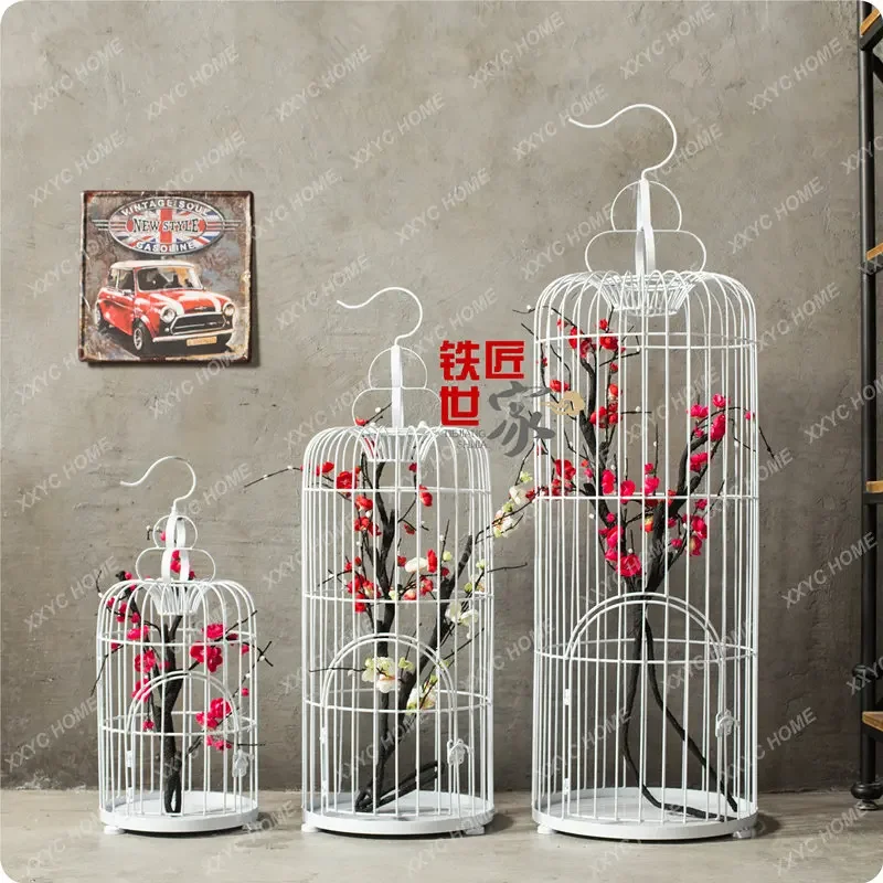 Decorative Birdcage Iron Birdcage Decoration Window Bird Cage Golden Bird Cage Floriculture Soft Outfit
