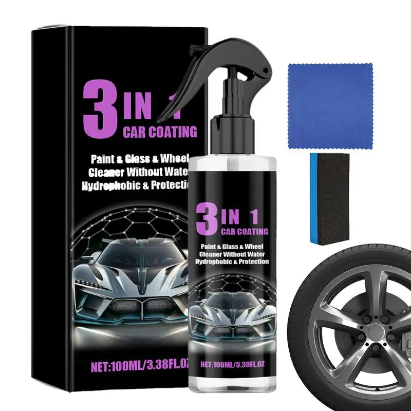 

Спрей для керамического покрытия автомобиля, 100 мл, мягкий спрей для керамического покрытия с губкой, многофункциональные мощные принадлежности для обслуживания автомобилей