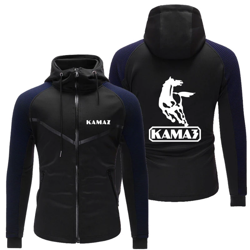 

2022 New Autumn Selling KAMAZ Brand Printed Customizable Cotton Top Casual Style Men Zipper Popular Gradient Hoodie Racing Suits