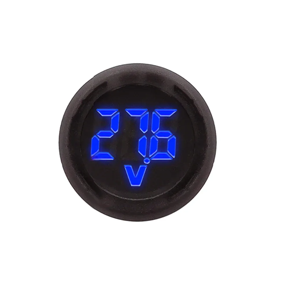 1/2PCS 라운드 LED 디지털 디스플레이 원형 2 선식 전압계 DC 4-100V 자동차 전압 게이지 디스플레이 역방향 연결 보호