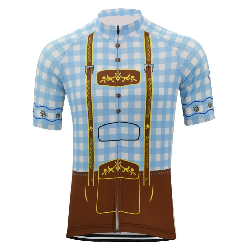 Men Plaid Shirt Cycling Jersey Set Summer Bib Shorts 9D Gel Pad Cycling Tops Mtb Ropa Ciclismo Bike Wear Clothing Short Sleeve