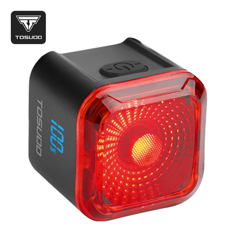 TOSUOD Sensore freno Fanale posteriore per bici Display digitale di alimentazione Avvio automatico Arresto Luce posteriore di sicurezza Lunga durata USB ricaricabile