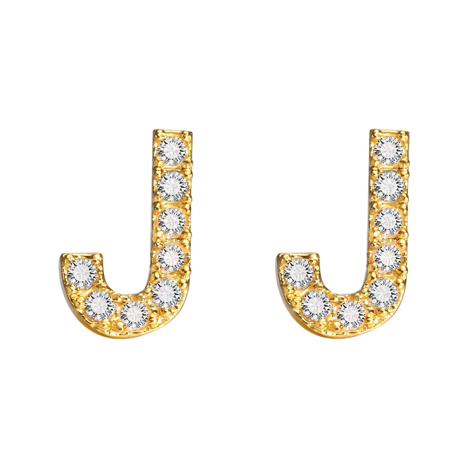 PAVOI Orecchini A Bottone In Argento 925 Con Iniziale Lettera, Diamantini Simulati CZ, Eleganti E Minimal, Proprietà Americana