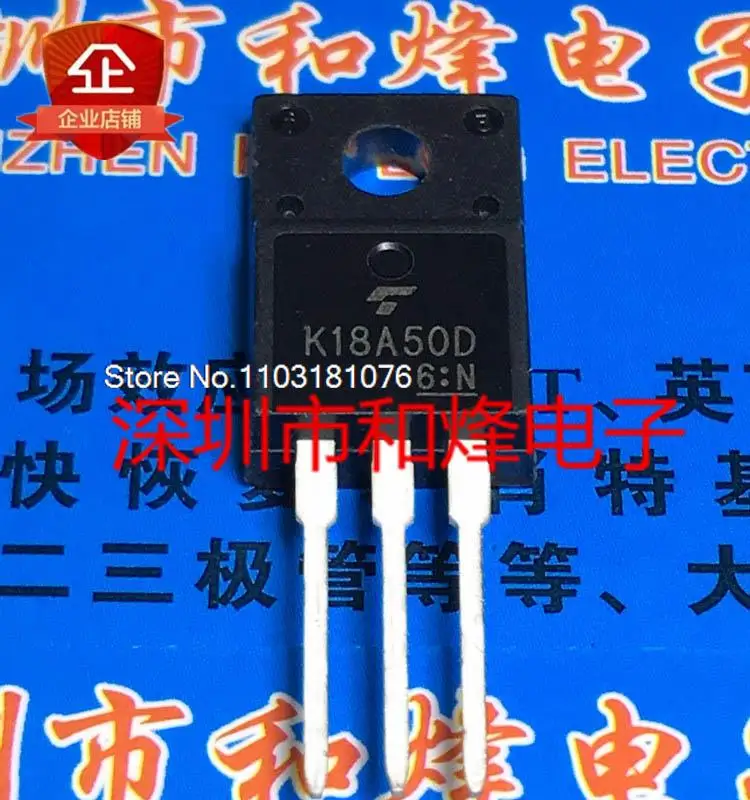 

(5PCS/LOT) K18A50D TK18A50D TO-220F MOS 500V 18A New Original Stock Power chip