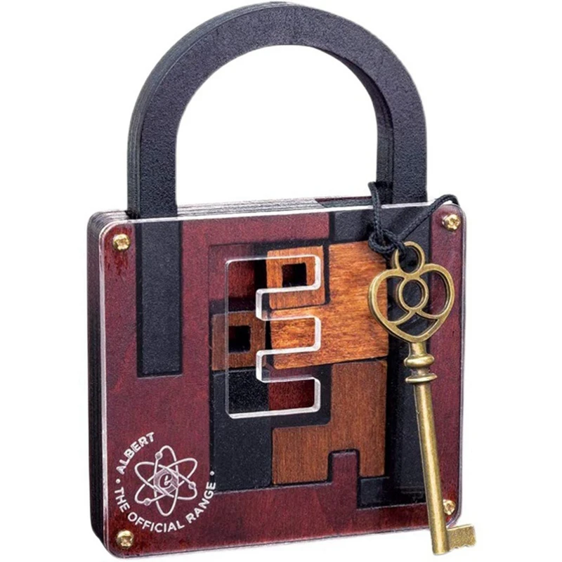 

High Difficulty Level IQ Lock Puzzle Classic Wooden Brainteaser Puzzles Game For Adults