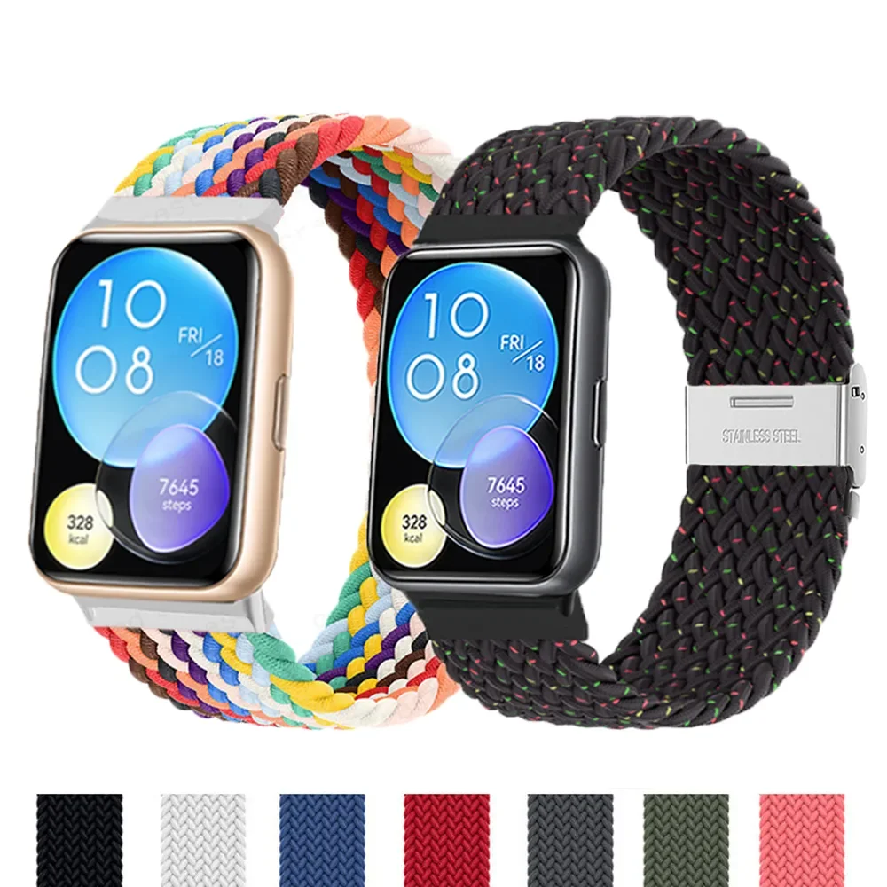 Cinturino Per Huawei Watch Fit 2 Band Accessori Cintura Di Ricambio Nylon Intrecciato Solo Loop Bracciale Correa Huawei Watch Fit 2 Strap