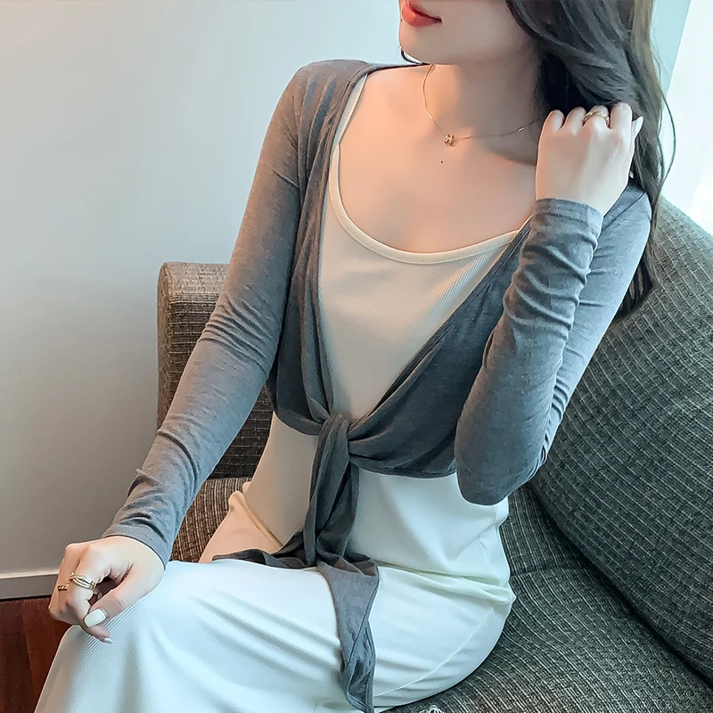 Spring and Summer Woman Sun Protection Cape Female Waistcoat Ultra-thin Clothes Short Design Young Lady Coat Soft Comfortable 2023summer sun protection clothing female thin imitation silk fashion temperament loose suit breathable plus size cardigan top