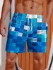 2024 Summer 3D Printed Striped Flame Printing Shorts Men's Board Shorts Swim Trunks Drawstring Breathable Short Hawaiian shorts 3