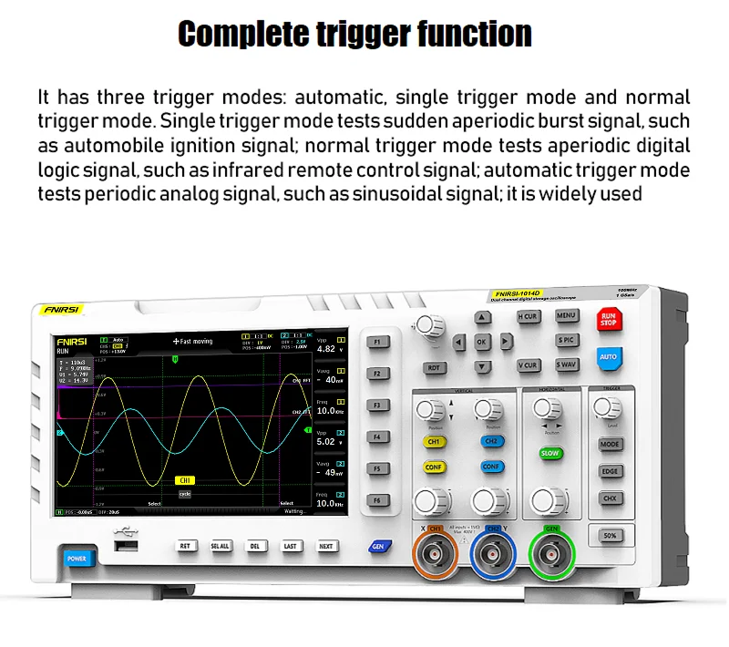 1014D Digital Oscilloscope, 2-in-1 Dual Channel Input Signal Generator Desktop O