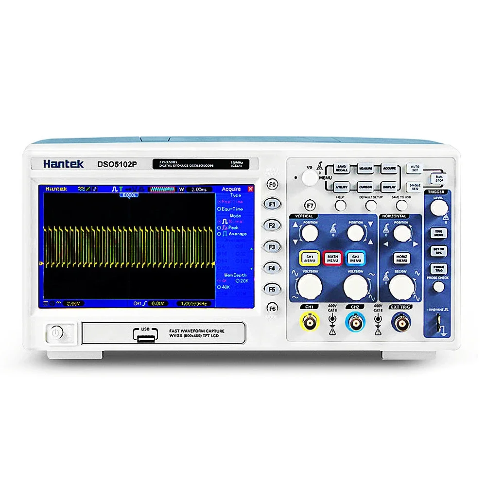 

Hantek 2CH Bench Oscilloscope DSO5072P DSO5102P DSO5202P Portable Digital Storage Oscilloscope 2 Channel 70MHz 100MHz 200MHz