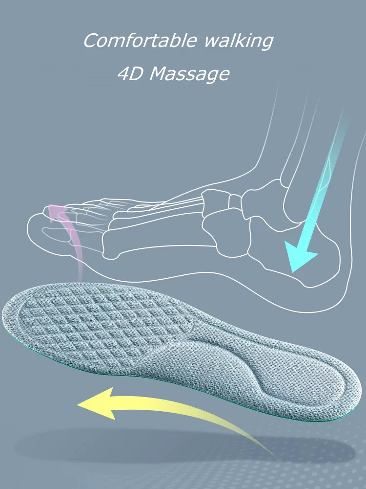 Sport Insoles Sports Deodorant Insoles for Shoes Soft Comfortable Running Breathable Shock Absorption Insole for Feet Men Women Shoe Sole Pads